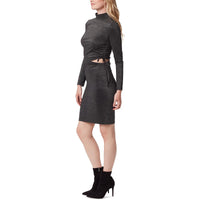 Etta Womens Metallic Cut-Out Sheath Dress