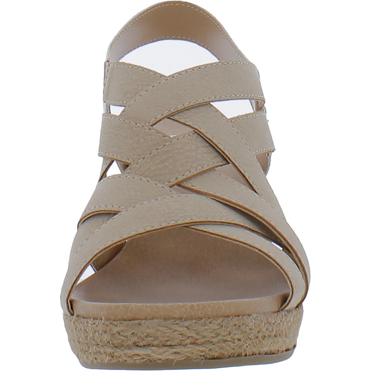 Everlasting Womens Faux Leather Wedge Sandals