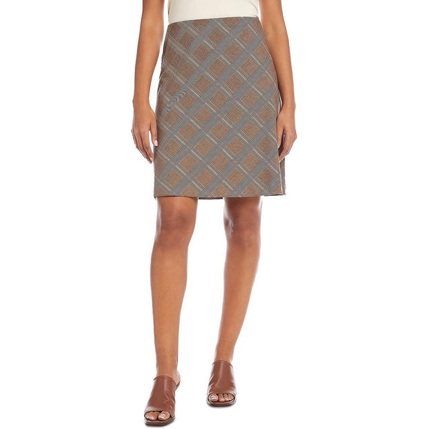 Womens Woven Plaid A-Line Skirt