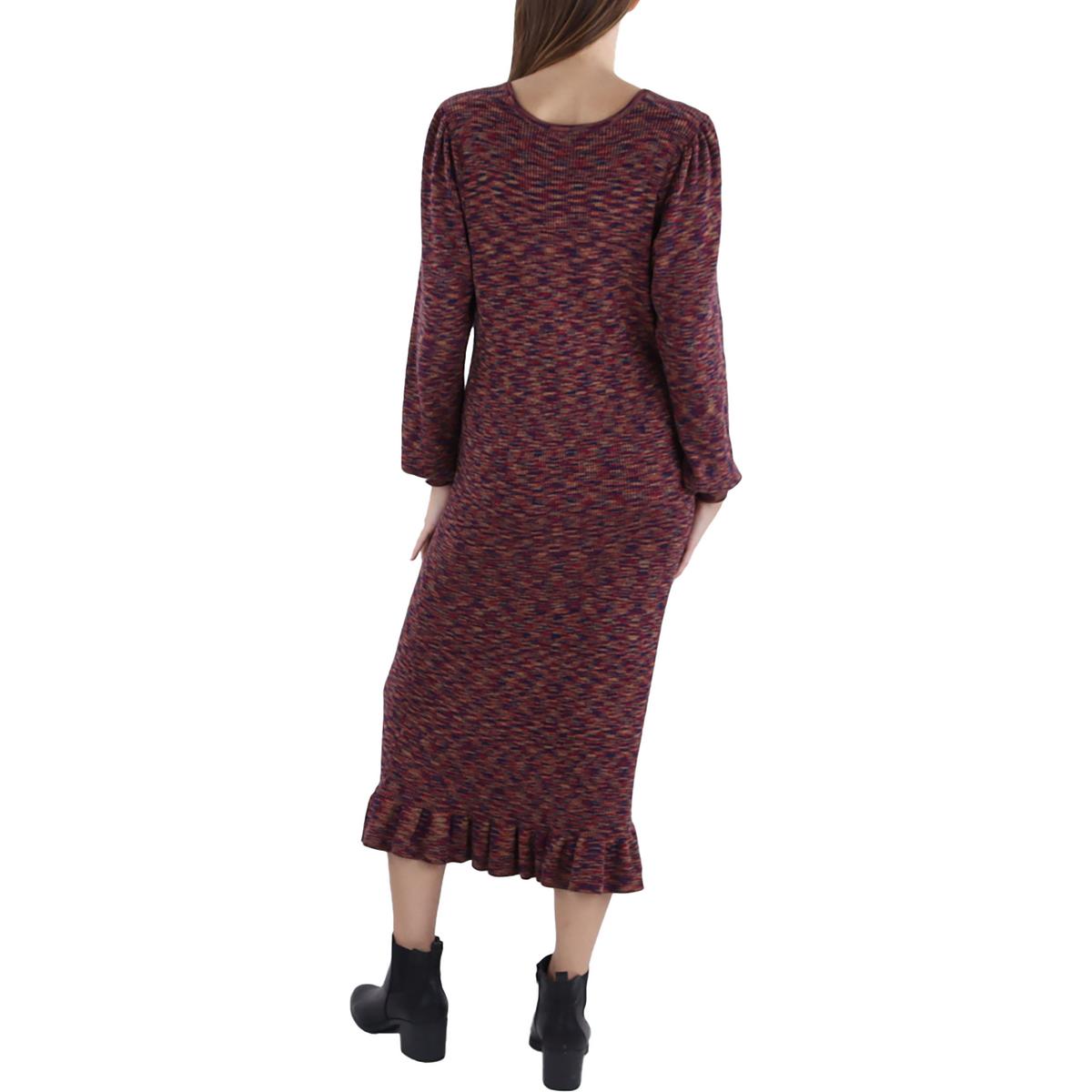 Womens Space Dye Midi Sweaterdress