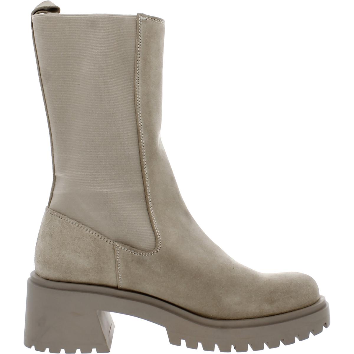 Hesitant Womens Stretch Mid-Calf Boots