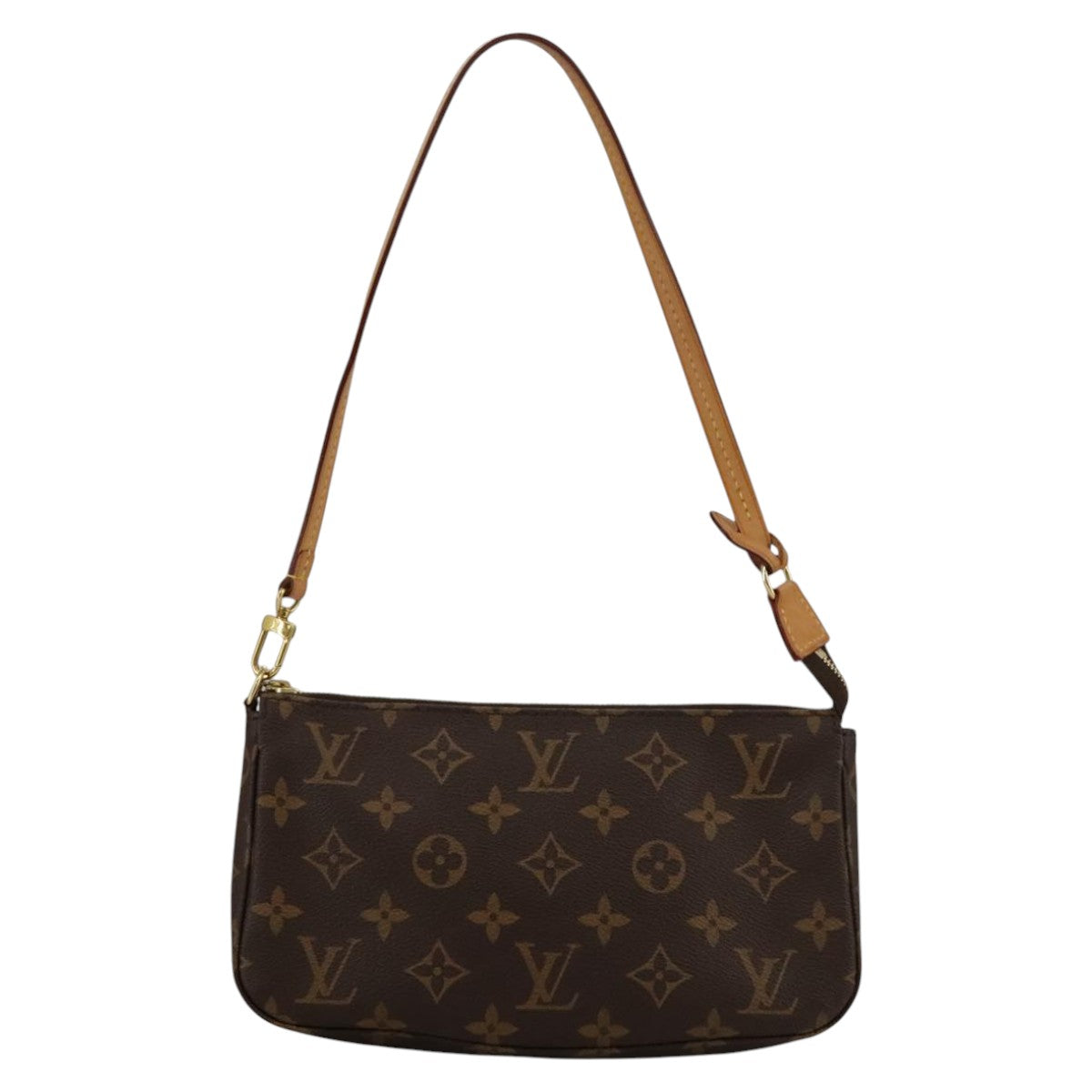 Louis Vuitton Pochette Accessoire Brown Canvas Clutch Bag (Pre-Owned)