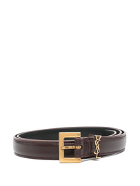 SAINT LAURENT Saint Laurent Women Cassandre Thin Belt With Square Buckle In Box Leather