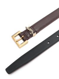 SAINT LAURENT Saint Laurent Women Cassandre Thin Belt With Square Buckle In Box Leather