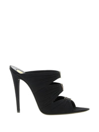 Saint Laurent Women Emilie 110 Satin Crepe Mules