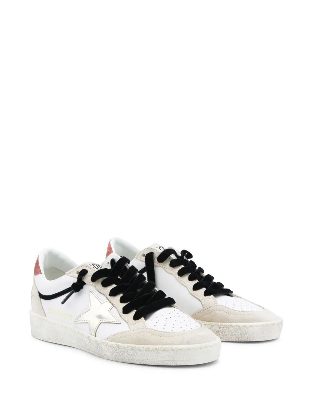 GOLDEN GOOSE Ball Star Leather Sneakers With Metallic Leather Star And Suede Heel Tab Women