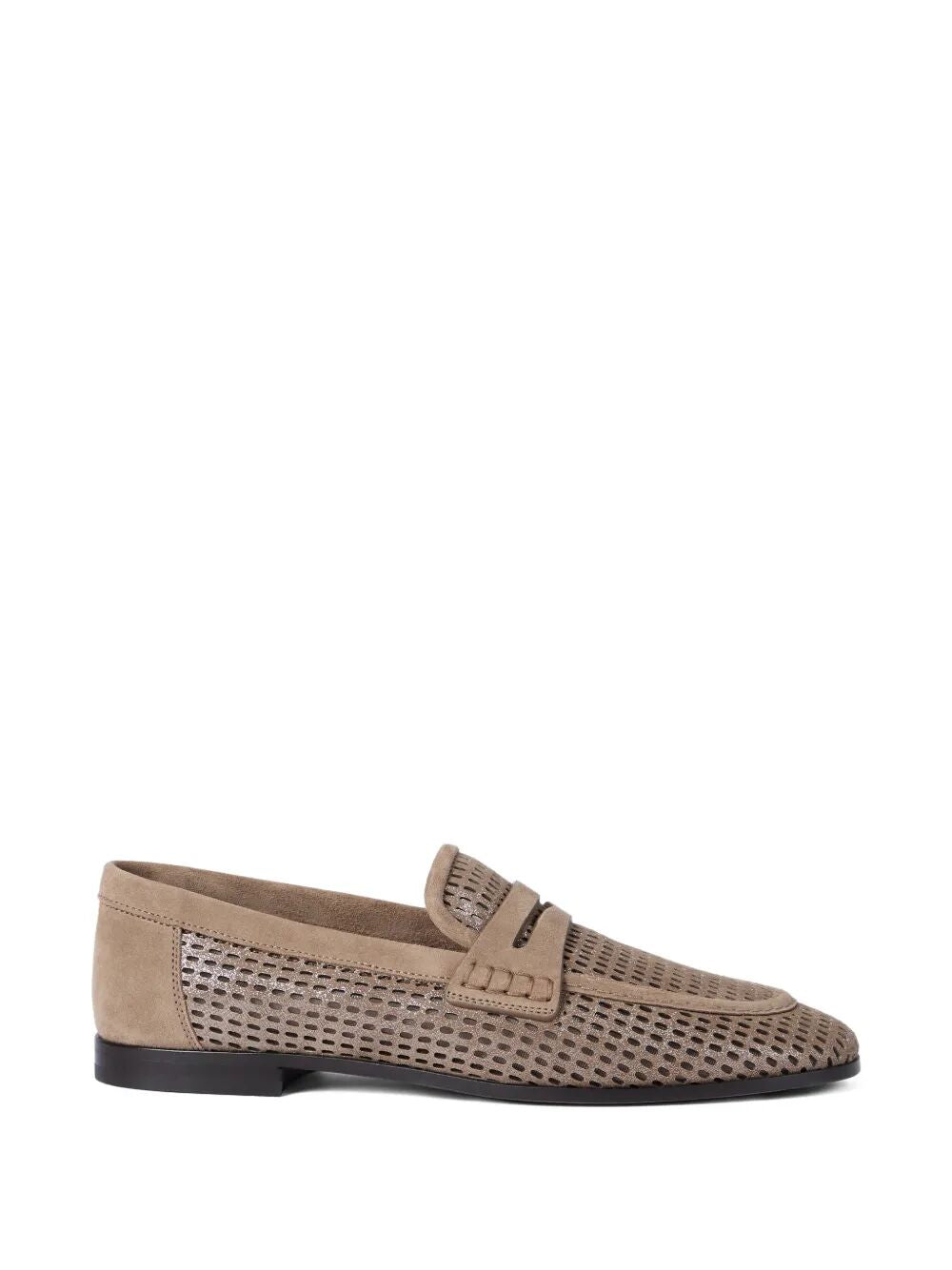 BRUNELLO CUCINELLI Sparkling Net Leather Loafers Women