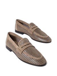 Brunello Cucinelli Women Sparkling Net Leather Loafers