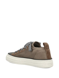 BRUNELLO CUCINELLI Cotton Knit And Suede Sneakers With Precious Toe Women