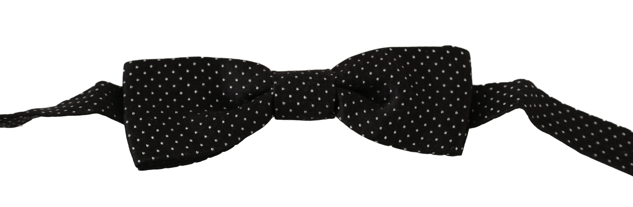 Dolce & Gabbana Dolce & Gabbana Black Polka Dots Silk Adjustable Neck Papillon Men Bow Men's Tie