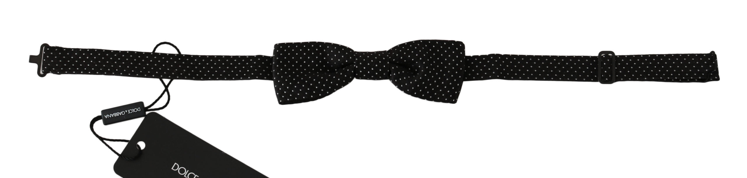 Dolce & Gabbana Dolce & Gabbana Black Polka Dots Silk Adjustable Neck Papillon Men Bow Men's Tie