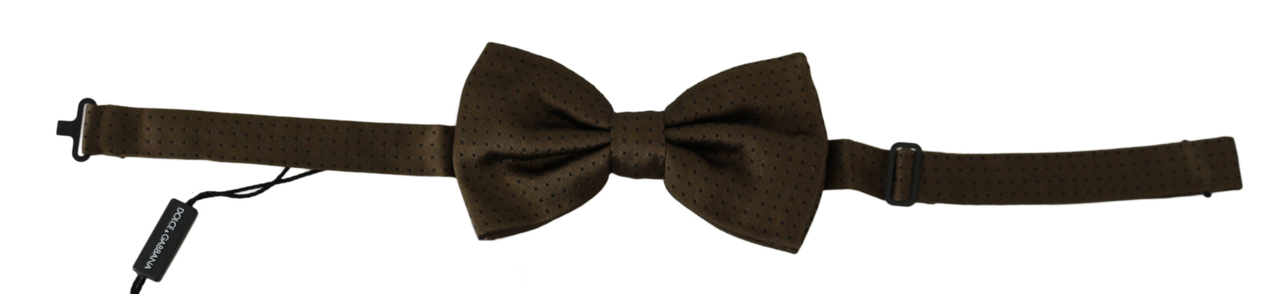Dolce & Gabbana Dolce & Gabbana Brown Polka Dots Silk Adjustable Neck Papillon Men Bow Men's Tie