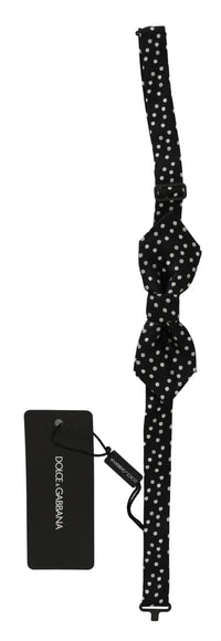 Dolce & Gabbana Dolce & Gabbana Black Polka Dots Silk Adjustable Neck Papillon Men Bow Men's Tie