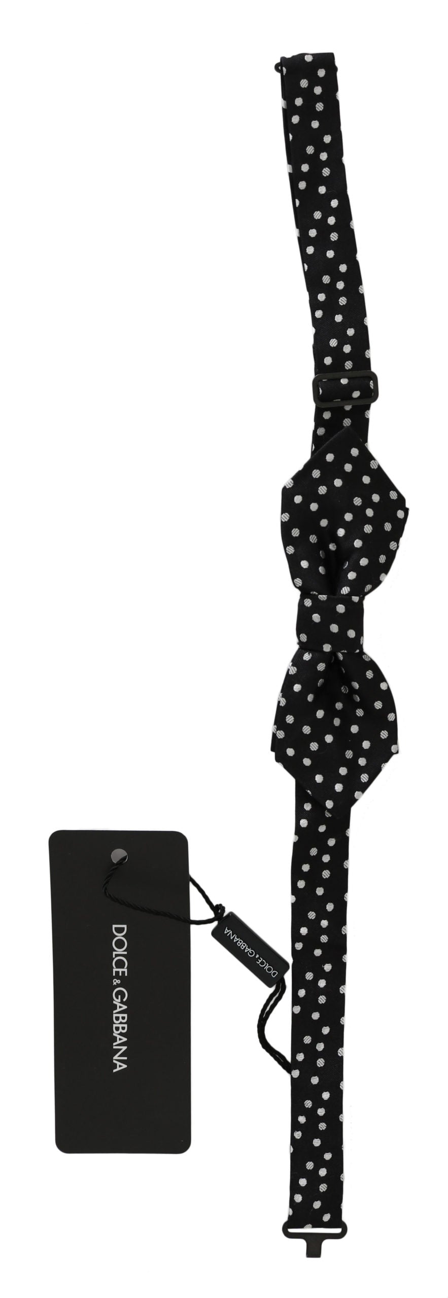 Dolce & Gabbana Dolce & Gabbana Black Polka Dots Silk Adjustable Neck Papillon Men Bow Men's Tie