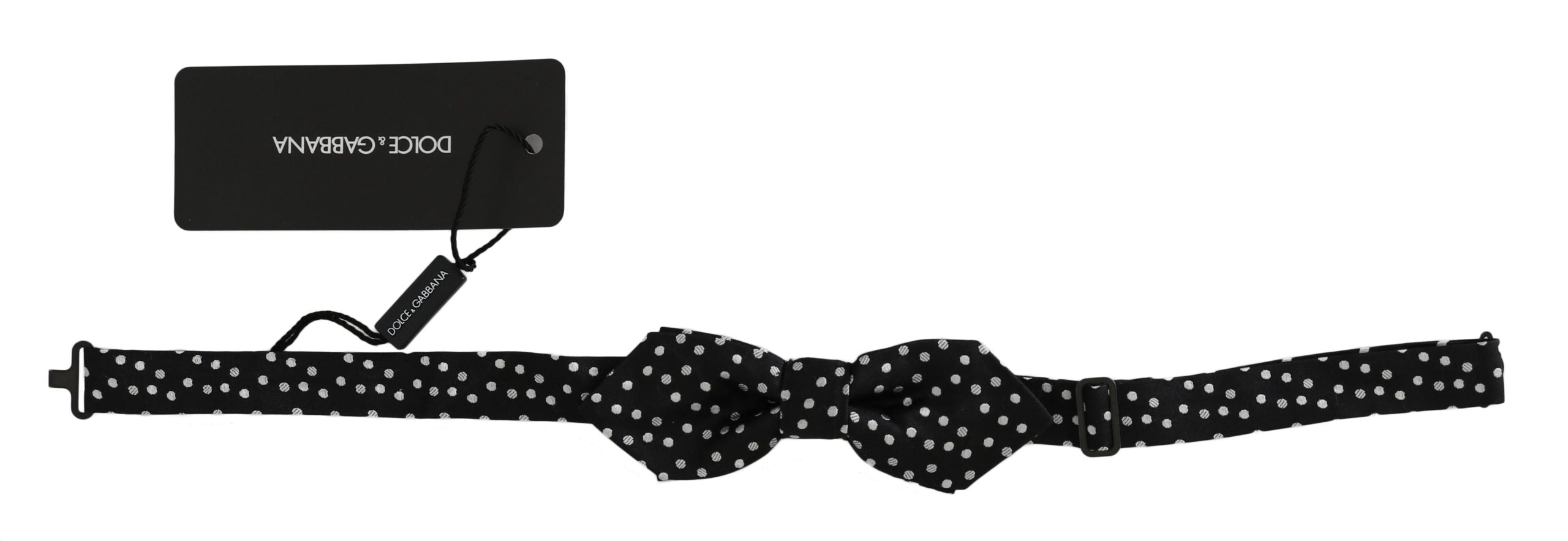 Dolce & Gabbana Dolce & Gabbana Black Polka Dots Silk Adjustable Neck Papillon Men Bow Men's Tie