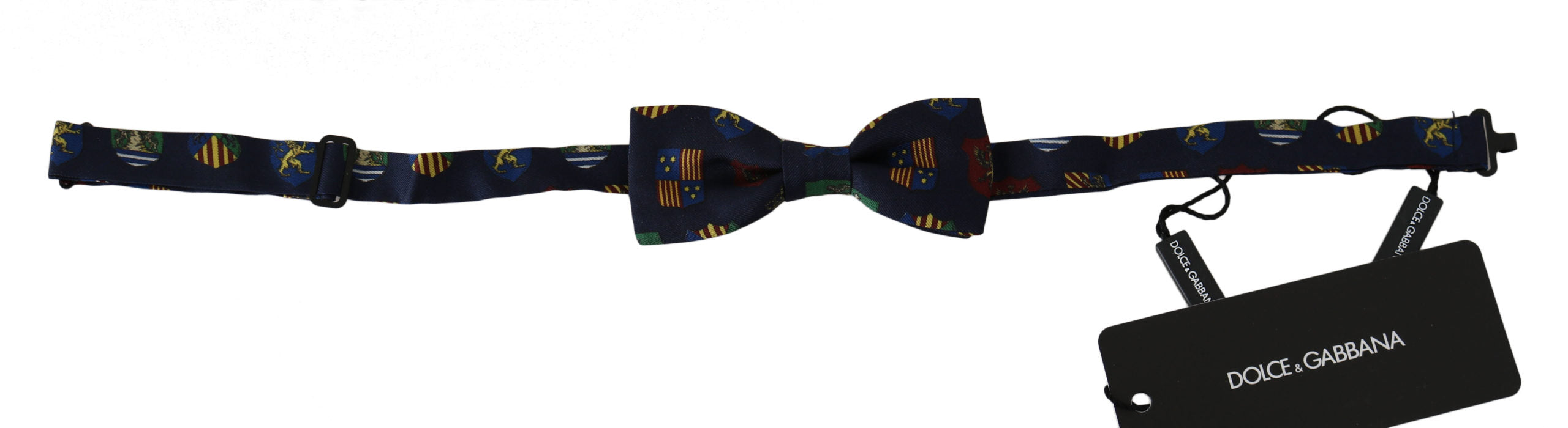 Dolce & Gabbana Dolce & Gabbana Blue Flags 100% Silk Adjustable Neck Papillon Men Bow Men's Tie