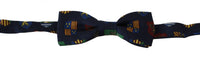 Dolce & Gabbana Dolce & Gabbana Blue Flags 100% Silk Adjustable Neck Papillon Men Bow Men's Tie