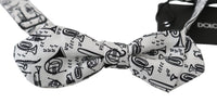 Dolce & Gabbana Dolce & Gabbana White Instruments Adjustable Neck Papillon Men Bow Men's Tie