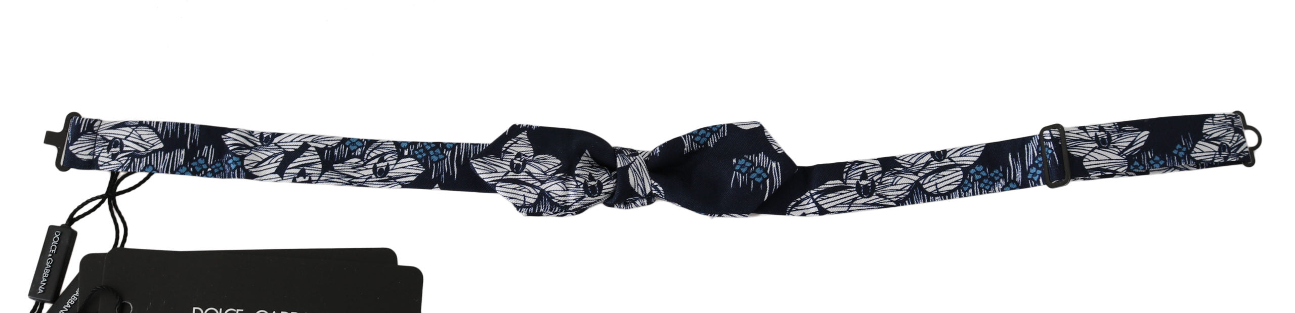 Dolce & Gabbana Dolce & Gabbana Navy Blue Floral Slim Adjustable Neck Papillon Men  Bow Men's Tie