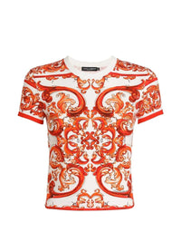 DOLCE & GABBANA Dolce & Gabbana Women Jersey T-Shirt With Majolica Print