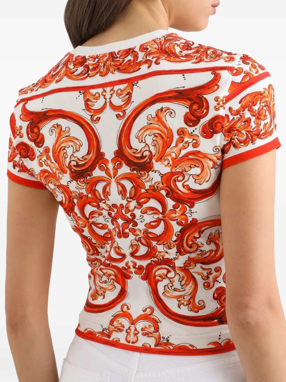 DOLCE & GABBANA Dolce & Gabbana Women Jersey T-Shirt With Majolica Print