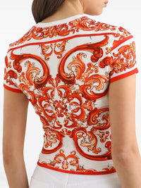 DOLCE & GABBANA Dolce & Gabbana Women Jersey T-Shirt With Majolica Print