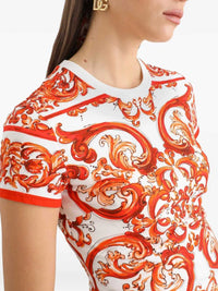 DOLCE & GABBANA Dolce & Gabbana Women Jersey T-Shirt With Majolica Print