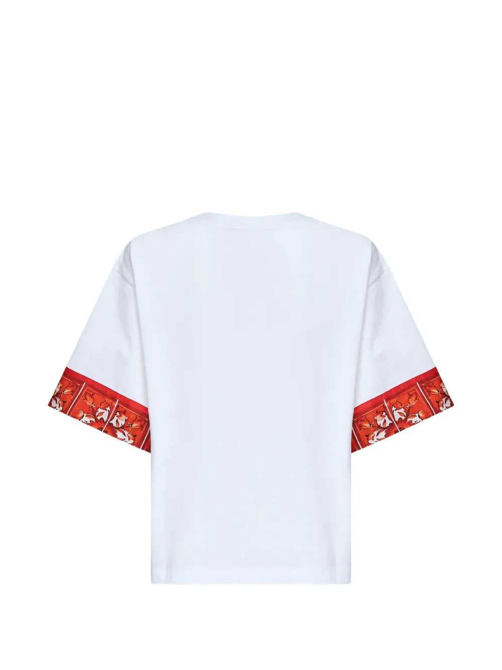 DOLCE & GABBANA Dolce & Gabbana Women T-Shirt With Embroidered Logo And Majolica Print