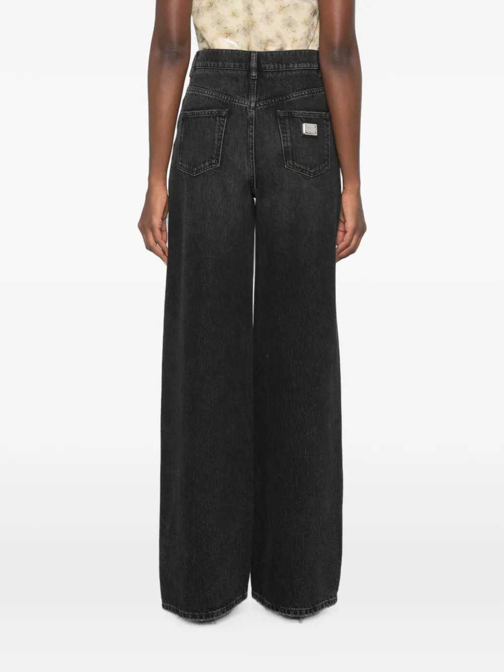 DOLCE & GABBANA Dolce & Gabbana Women Logo-Detail Wide-Leg Jeans