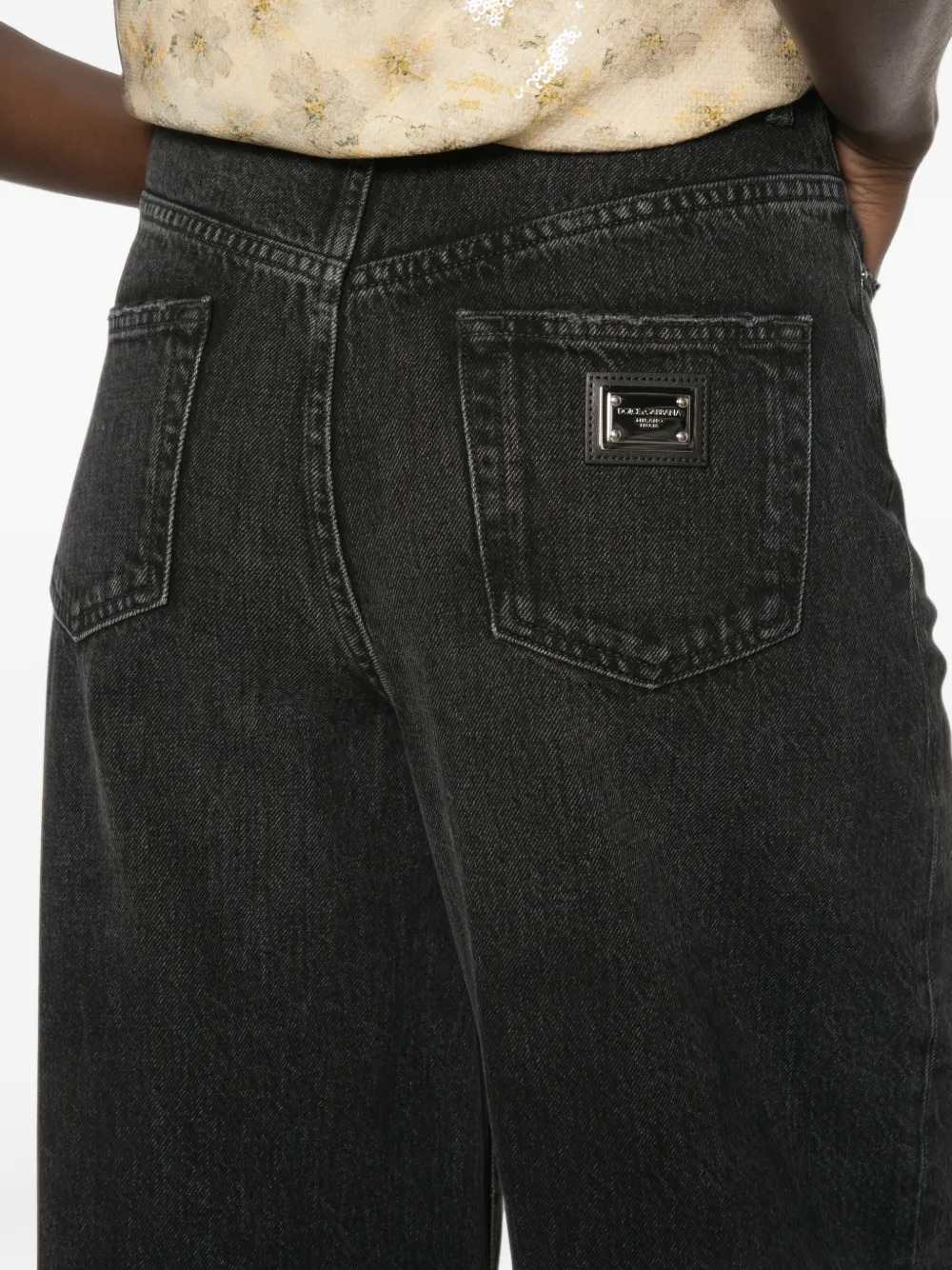 DOLCE & GABBANA Dolce & Gabbana Women Logo-Detail Wide-Leg Jeans