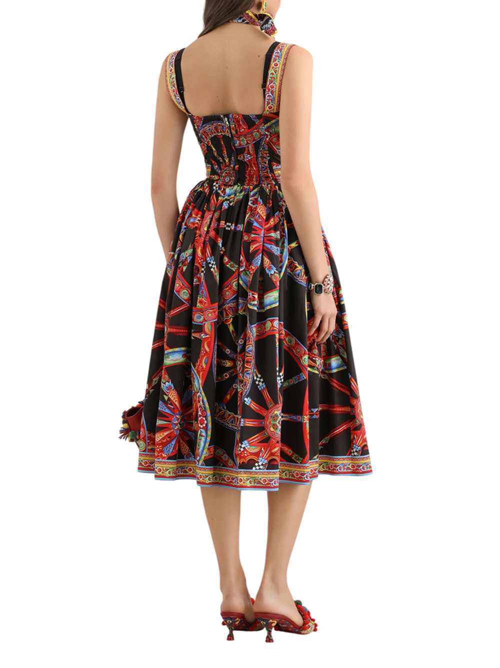 DOLCE & GABBANA Dolce & Gabbana Women Carretto-Print Poplin Maxi Dress