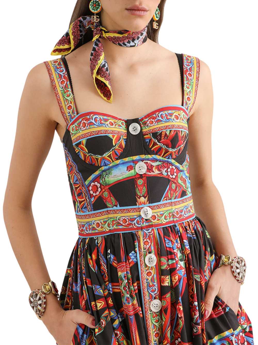 DOLCE & GABBANA Dolce & Gabbana Women Carretto-Print Poplin Maxi Dress