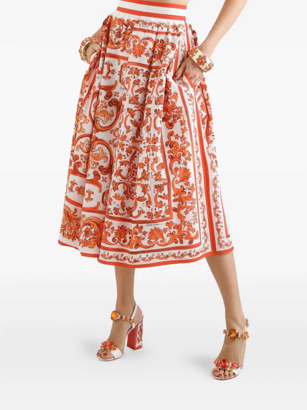 Dolce & Gabbana Women Majolica Print Skirt
