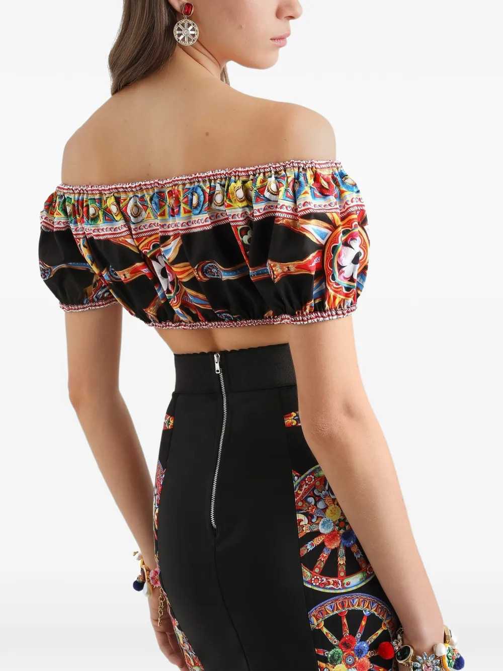 Dolce & Gabbana Women Poplin Top With Carretto Print