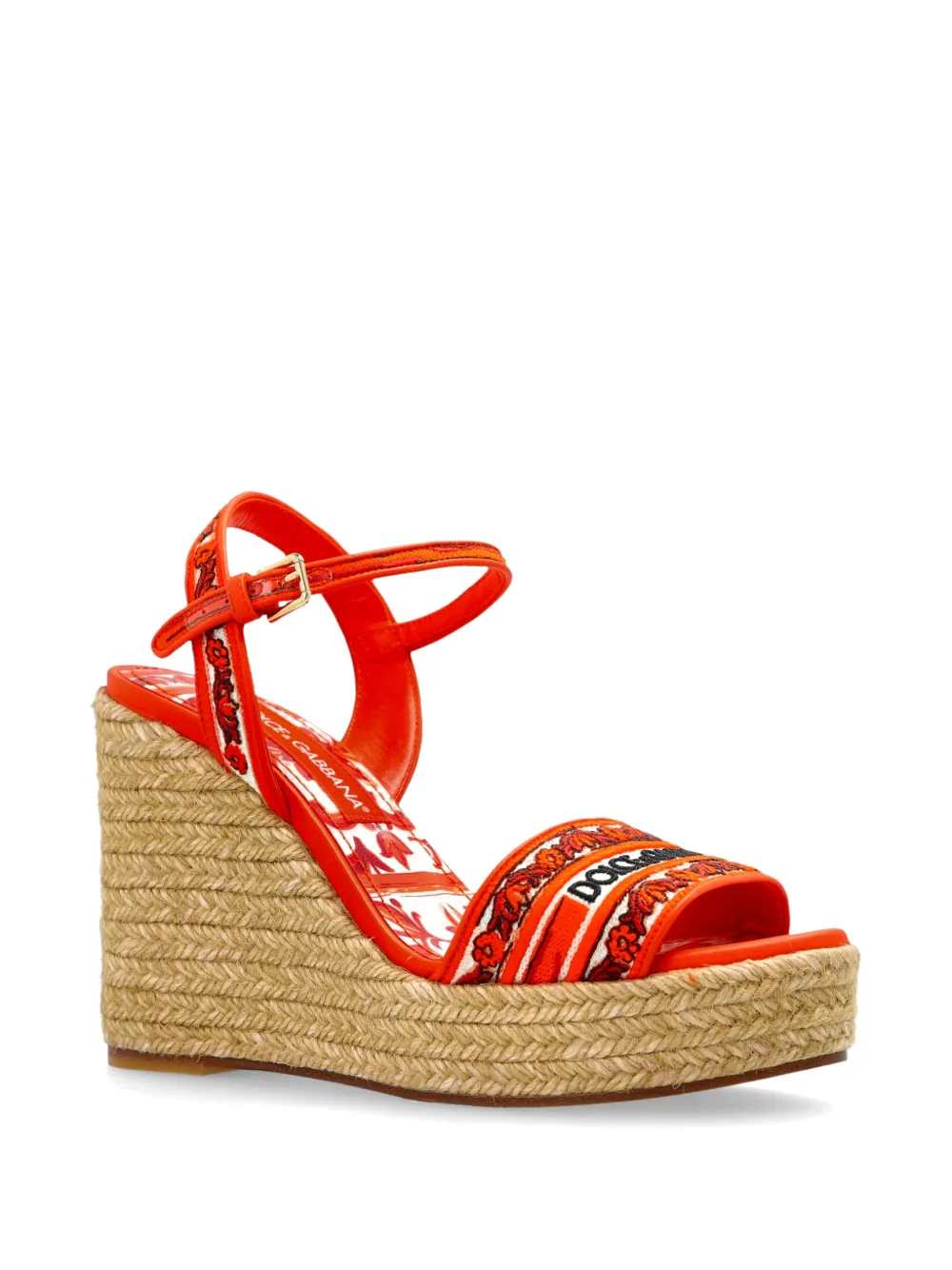 DOLCE & GABBANA Dolce & Gabbana Women Embroidered Logo Wedge Sandals