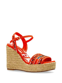 DOLCE & GABBANA Dolce & Gabbana Women Embroidered Logo Wedge Sandals