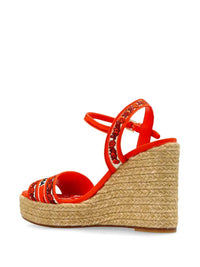 DOLCE & GABBANA Dolce & Gabbana Women Embroidered Logo Wedge Sandals