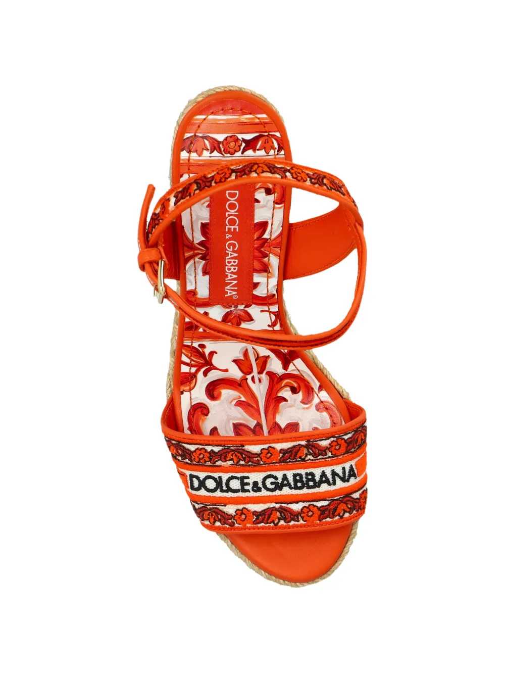 DOLCE & GABBANA Dolce & Gabbana Women Embroidered Logo Wedge Sandals