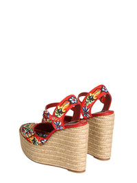 DOLCE & GABBANA Dolce & Gabbana Women Canvas Wedge Sandal With Carretto Print
