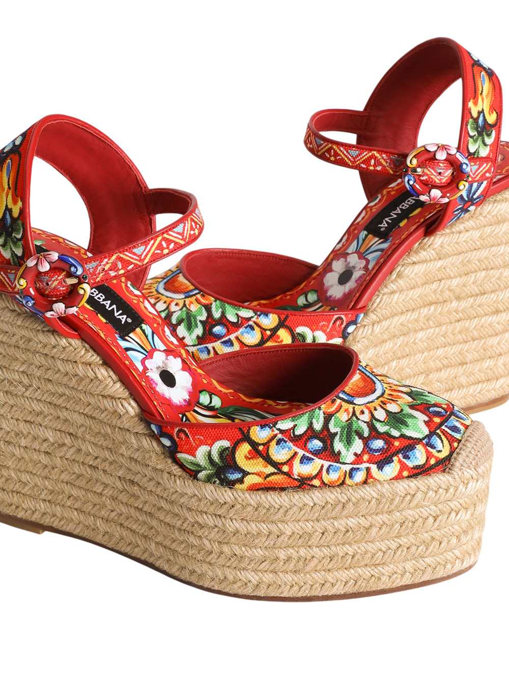 DOLCE & GABBANA Dolce & Gabbana Women Canvas Wedge Sandal With Carretto Print