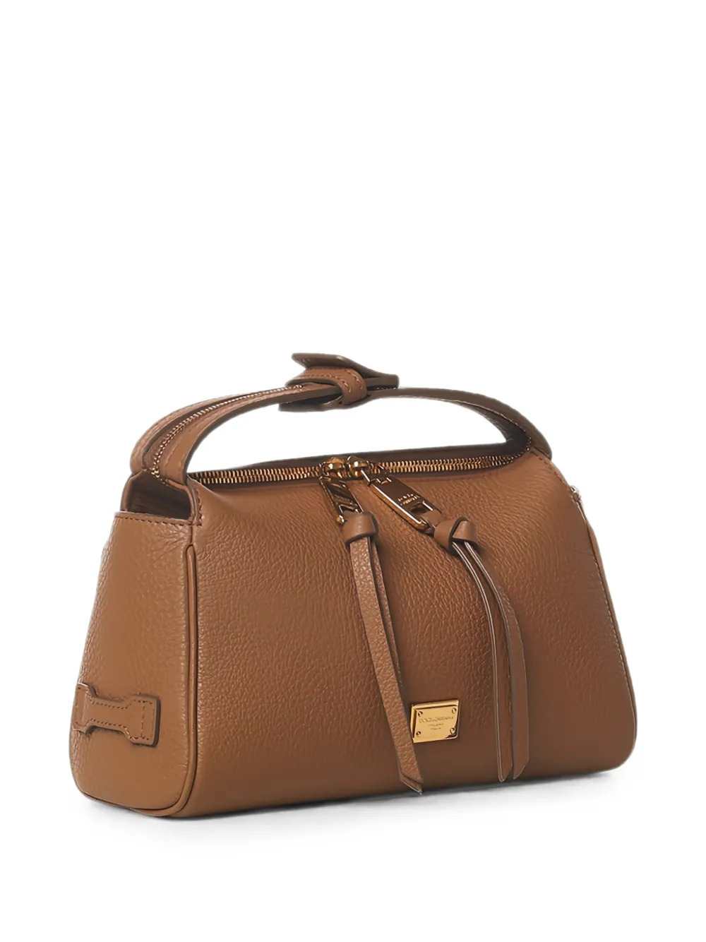 Dolce & Gabbana Women Vittoria Leather Tote Bag With Logo Plaque