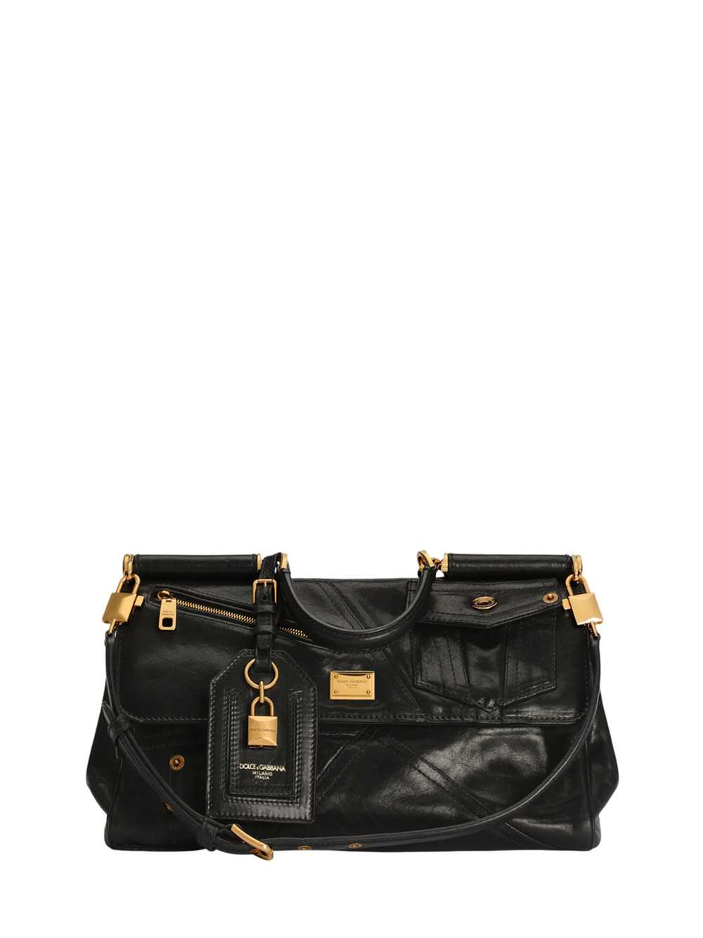 DOLCE & GABBANA Dolce & Gabbana Women Biker Patch Calfskin My Sicily Medium Handbag: