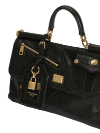 DOLCE & GABBANA Dolce & Gabbana Women Biker Patch Calfskin My Sicily Medium Handbag: