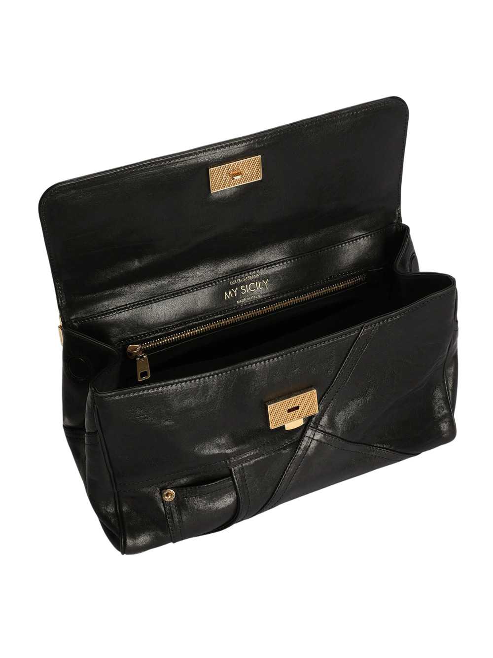 DOLCE & GABBANA Dolce & Gabbana Women Biker Patch Calfskin My Sicily Medium Handbag: