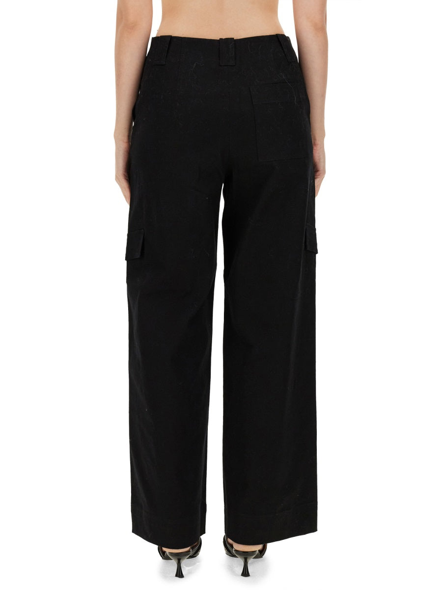 Ganni Women Herringbone Pants