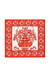 DOLCE & GABBANA Dolce & Gabbana Women Silk Twill Scarf With Majolica Print, 90 X 90 Cm