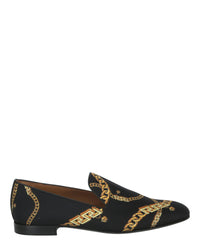 Versace La Greca Chain-Print Loafers