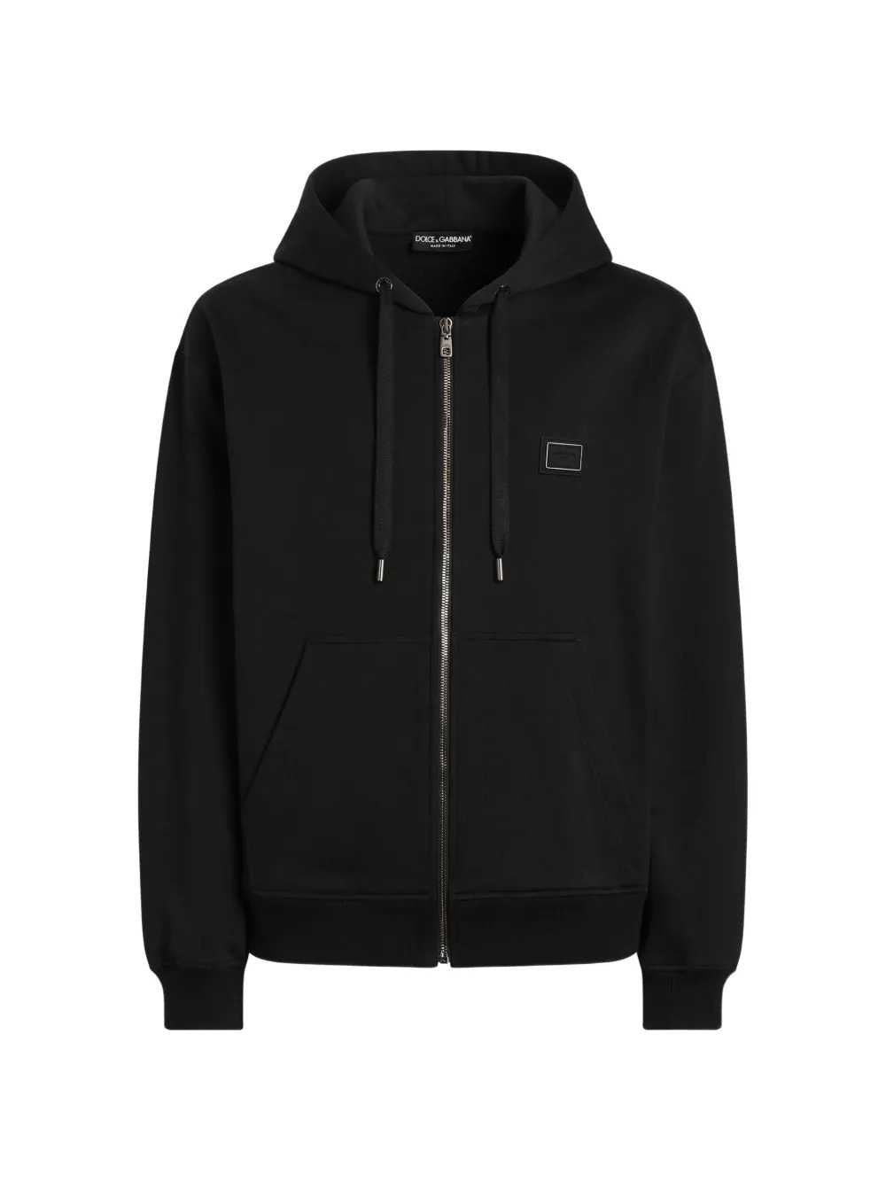 DOLCE & GABBANA Dolce & Gabbana Men Cotton Hoodie With Logo Plaque