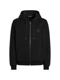 DOLCE & GABBANA Dolce & Gabbana Men Cotton Hoodie With Logo Plaque