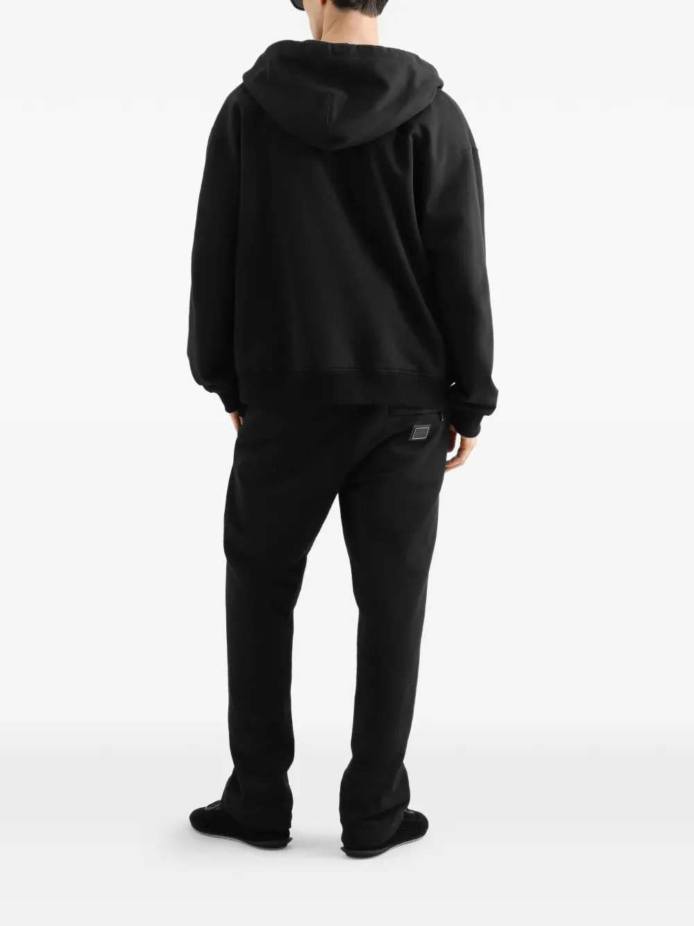 DOLCE & GABBANA Dolce & Gabbana Men Cotton Hoodie With Logo Plaque